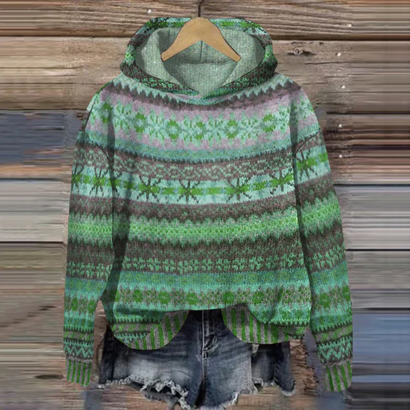 Heidi-Mode | Weinlese Fair Isle Hoody - Image 2