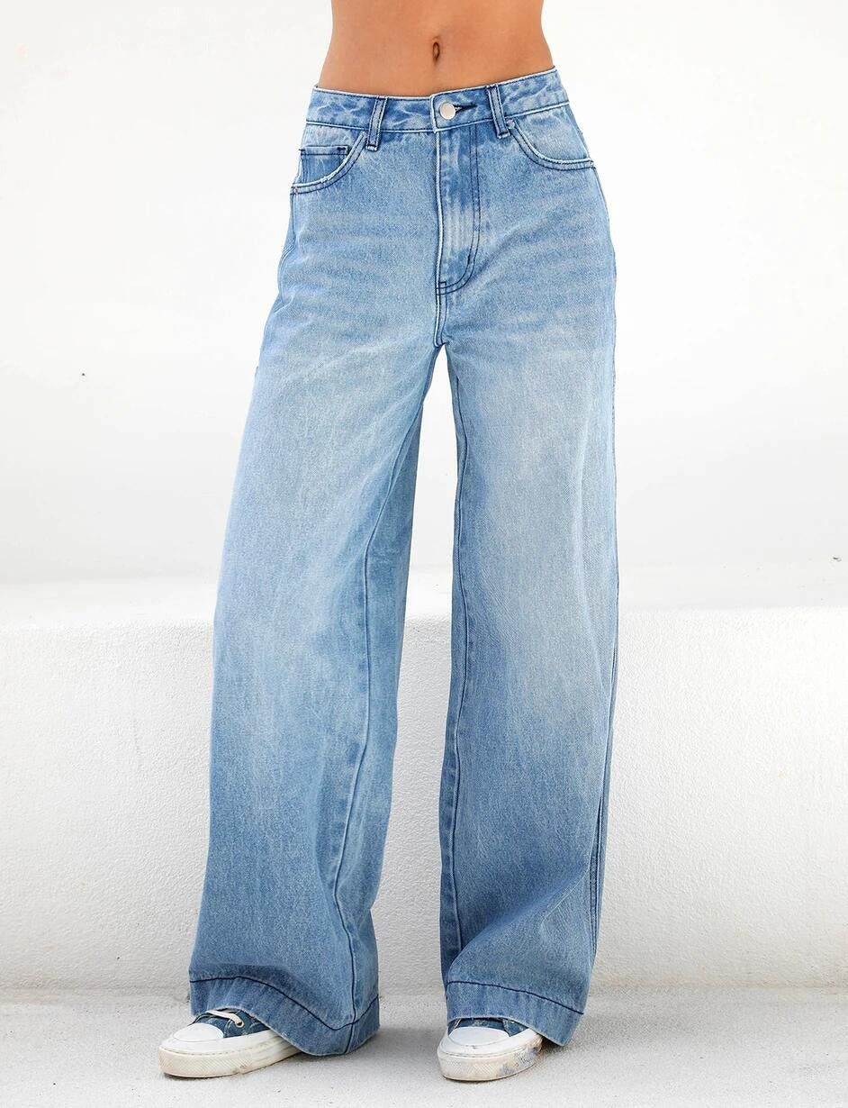 Heidi-Mode | Weites Bein Flared Hohe Taille Denim Jeans - Image 5