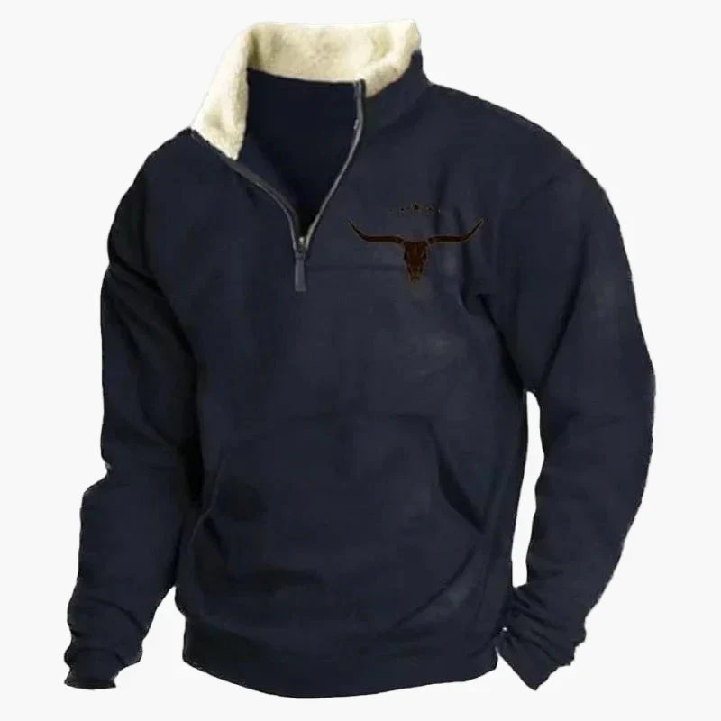 Heidi-Mode | Western Style Pullover mit Azteken-Muster und Longhorn-Motiv - Bequemer Freizeit-Sweater für Outdoor & Alltag - Image 6