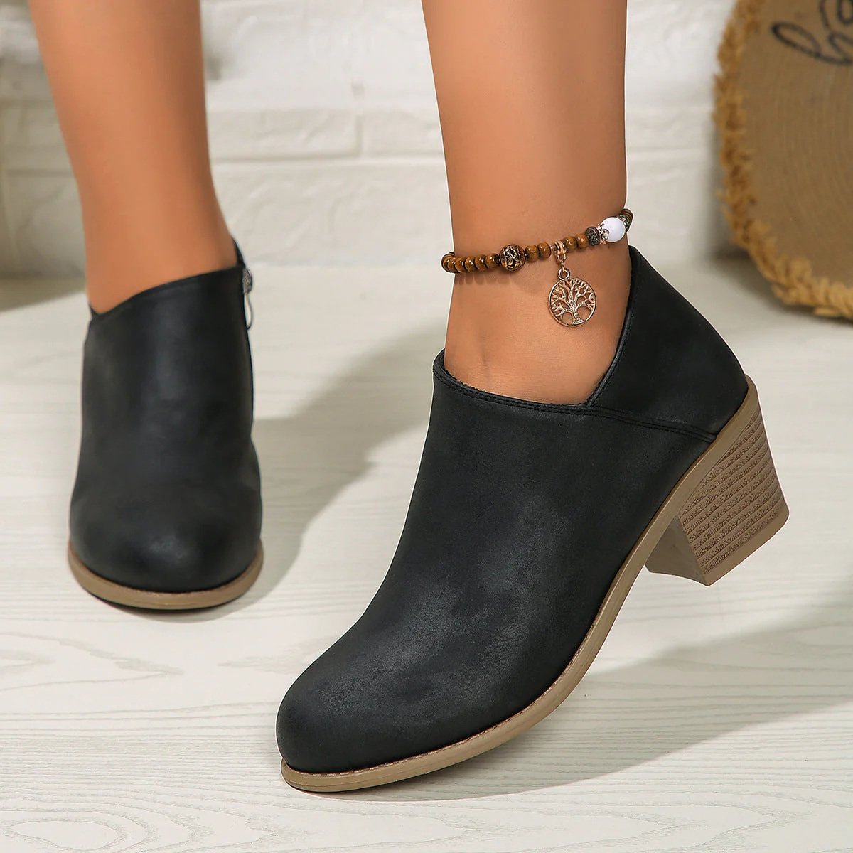 Heidi-Mode | Stiefeletten - Damen Bequeme Stiefel mit Blockabsatz und Reißverschluss - Image 5
