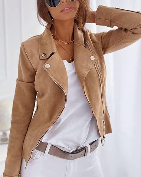 Heidi-Mode | Wildleder Jacke Elegante Jacke In Suede-Optik für Damen - Image 4