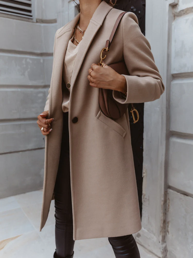 Heidi-Mode | Wollmantel mit Revers und Knopf