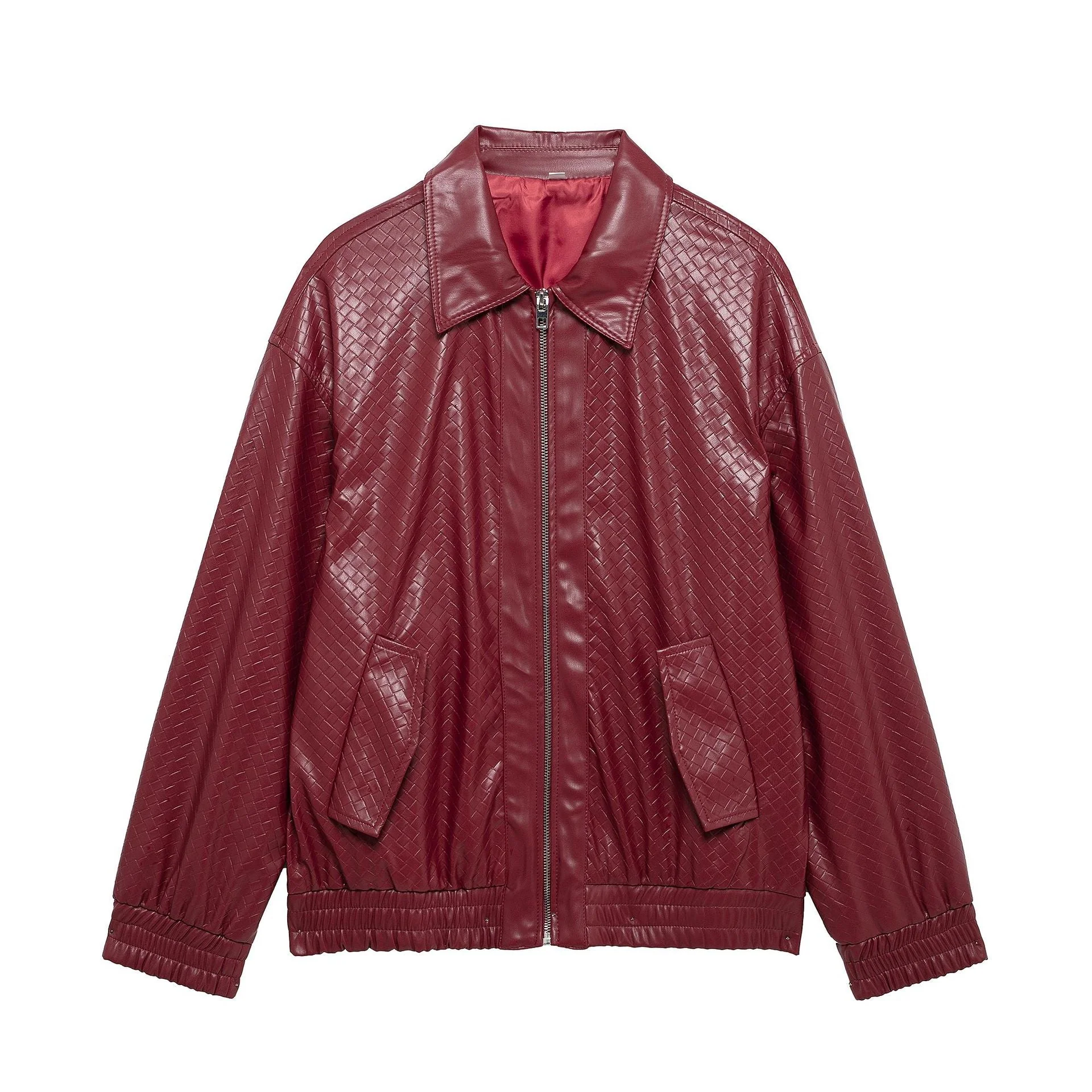 Heidi-Mode | Woven Faux Leder Bomberjacke - Image 6