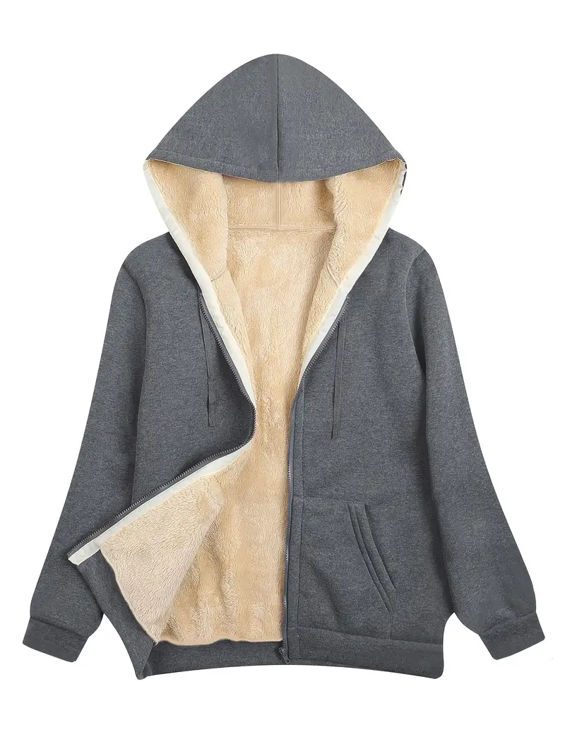 Heidi-Mode | Warme und Weiche Kapuzenjacke für Damen Perfekt für Den Winter - Image 3