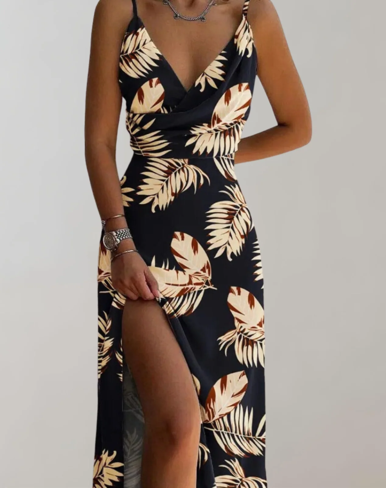Heidi-Mode | Zeitlos Abendkleid Druck Midikleid Cocktailkleid für Damen - Image 4