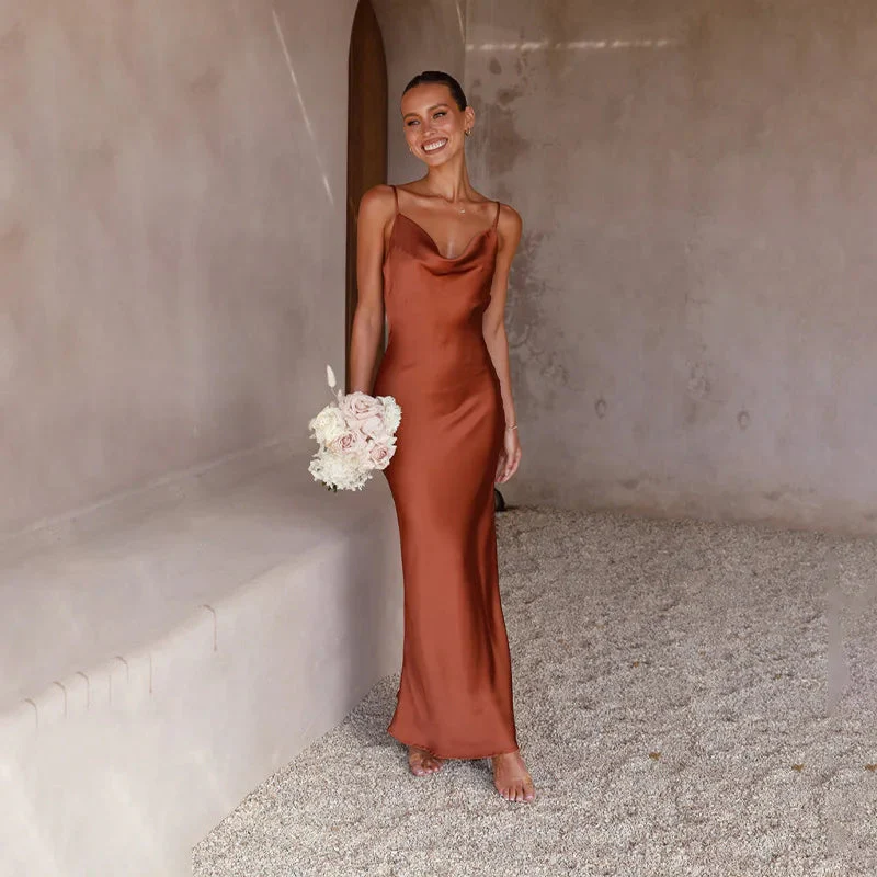 Heidi-Mode | Zeitlose Satin Damenkleid mit Offenem Rücken Elegantes Design - Image 3