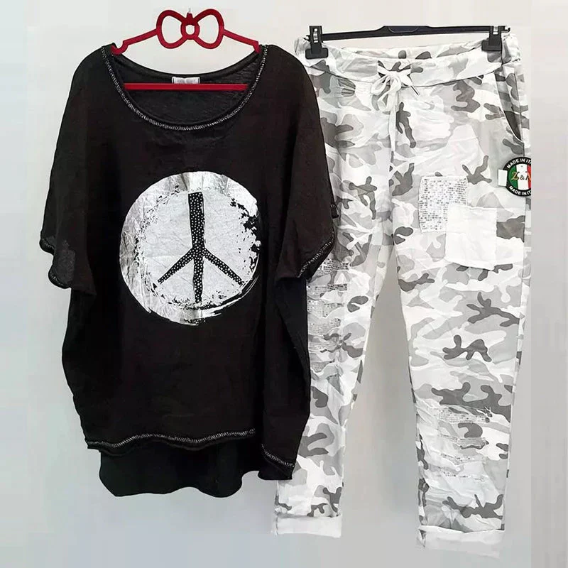 Heidi-Mode | Zweiteiliges Camouflage Outfit für Damen Trendiges Outfit - Image 3