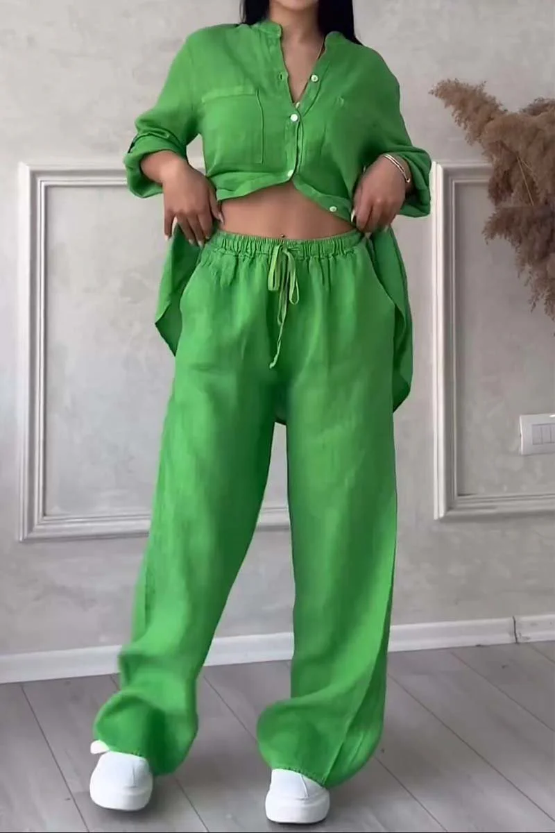 Heidi-Mode | Zweiteiliges Set mit Hosen Aus Baumwolle und Leinen - Image 10