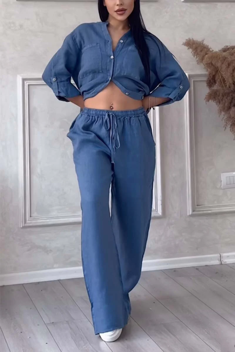 Heidi-Mode | Zweiteiliges Set mit Hosen Aus Baumwolle und Leinen - Image 2