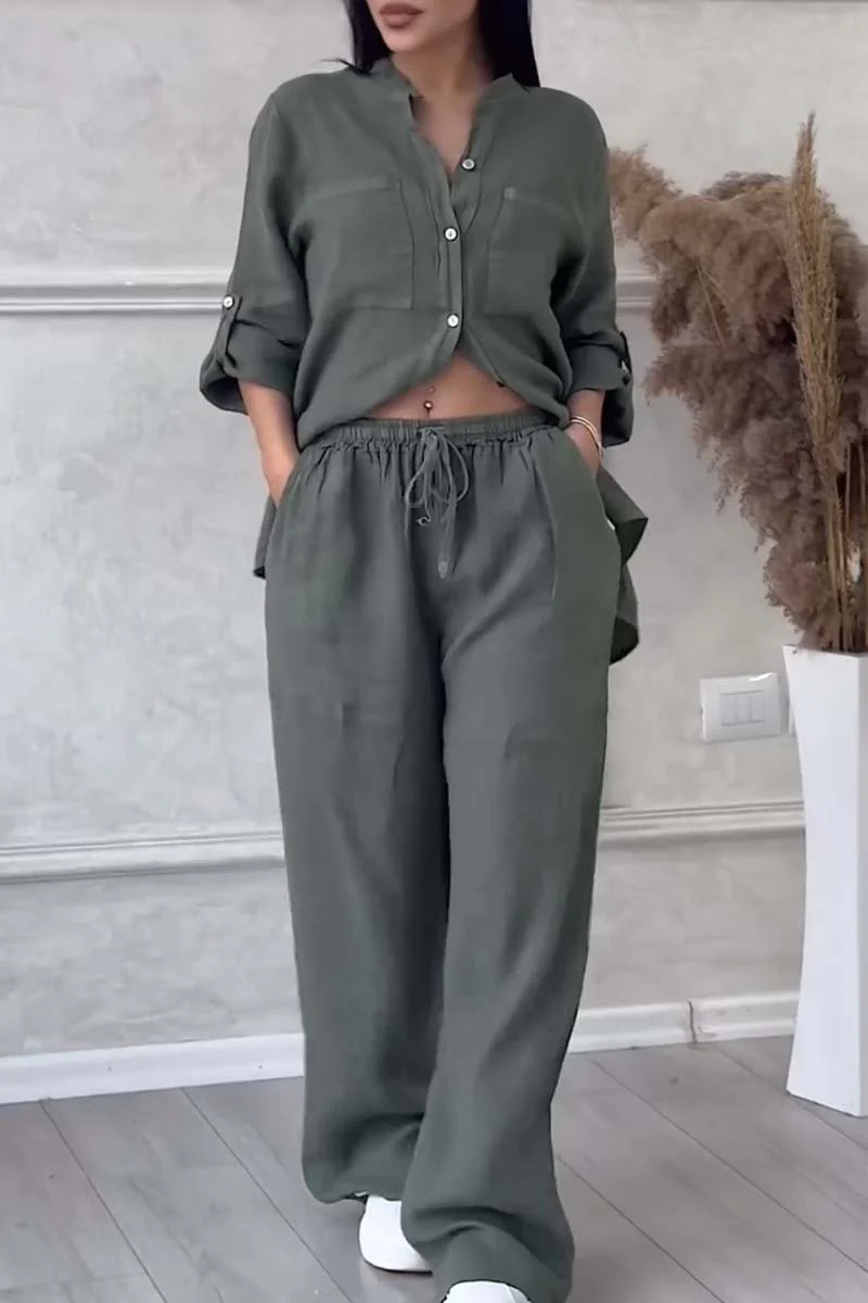 Heidi-Mode | Zweiteiliges Set mit Hosen Aus Baumwolle und Leinen - Image 6