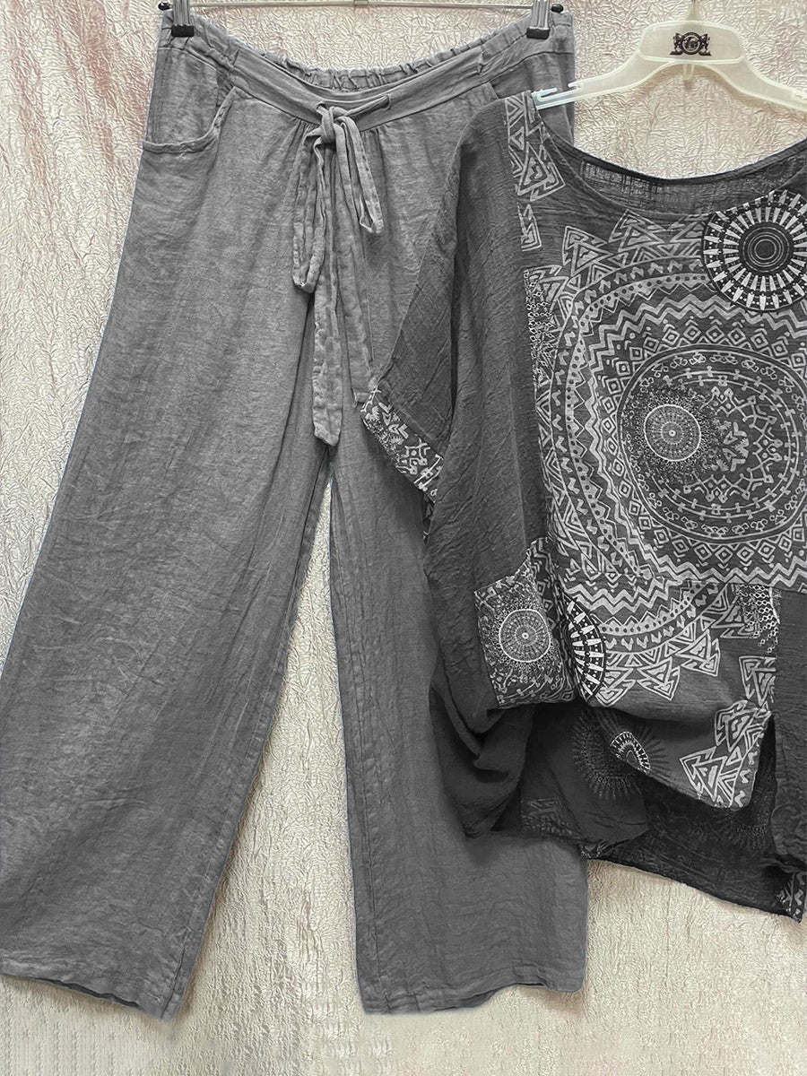 Heidi-Mode | Zweiteiliges Set mit Losem Bohemian-Druck - Image 2