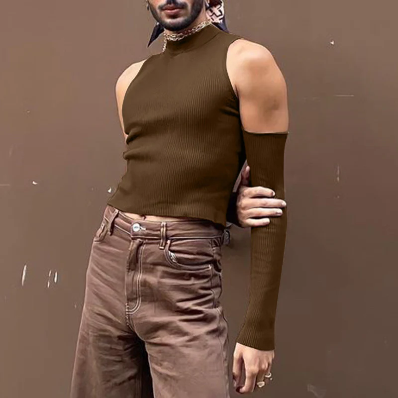 Herren Ärmelloses Oberteil mit modischem Stehkragen und langer Ärmeldesign Heidi-Mode - Image 2