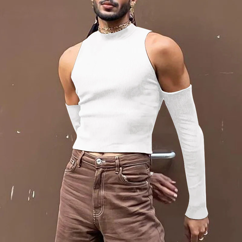 Herren Ärmelloses Oberteil mit modischem Stehkragen und langer Ärmeldesign Heidi-Mode - Image 3