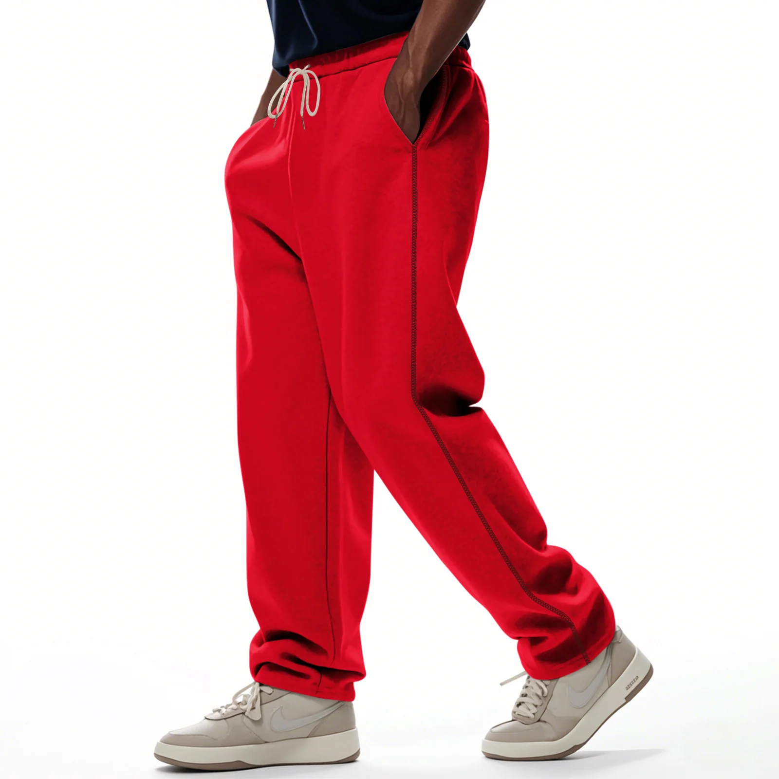 Herren bequeme Sweatpants mit kontrastierenden Nähten und praktischen Seitentaschen Heidi-Mode - Image 8