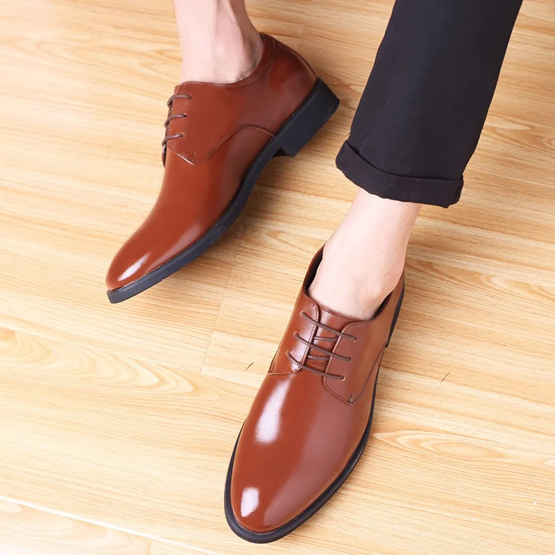Herren Elegante Business Schnürschuhe mit hochglänzender Oberfläche und bequemer Innensohle Heidi Mode - Image 3