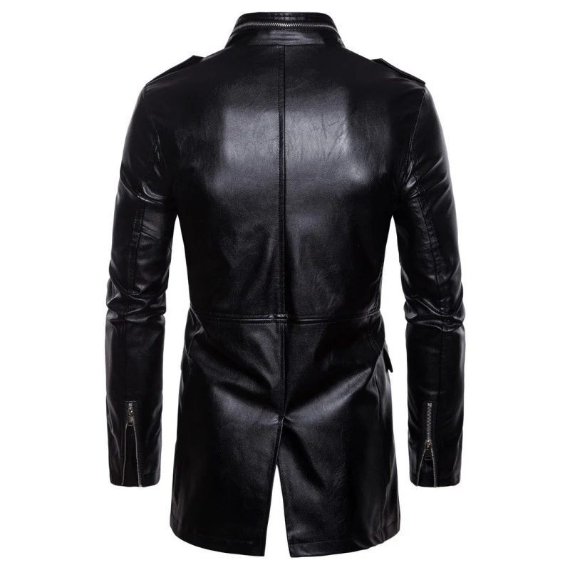 Herren Lederjacke mit Zipper-Taschen - Image 4