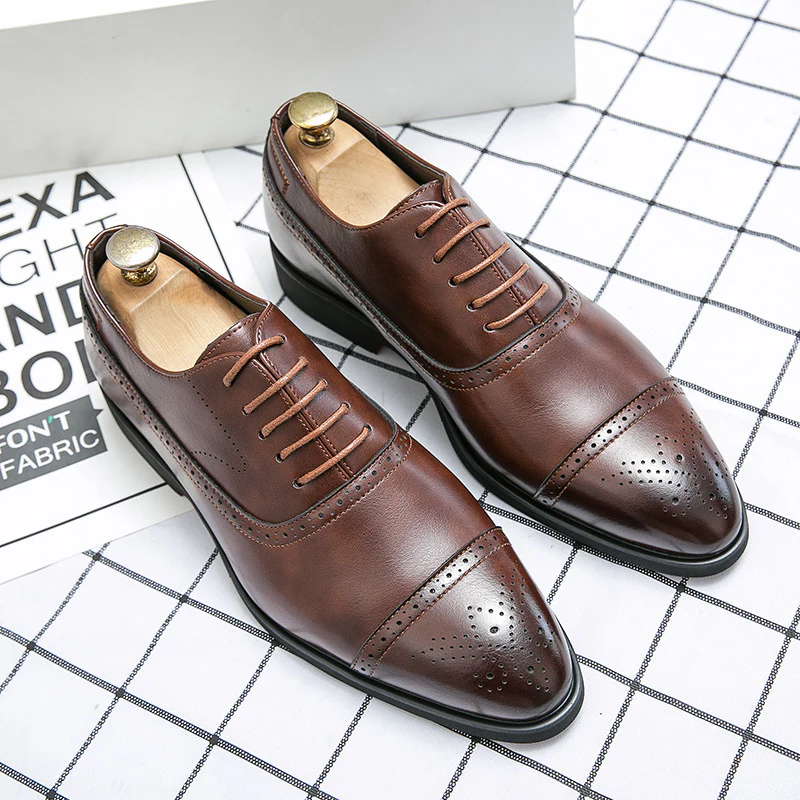 Herren Elegante Schnürschuhe aus hochwertigem Leder mit stilvoller Perforation Heidi Mode - Image 2
