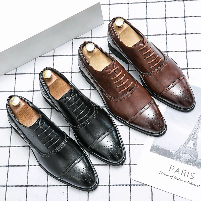 Herren Elegante Schnürschuhe aus hochwertigem Leder mit stilvoller Perforation Heidi Mode - Image 3
