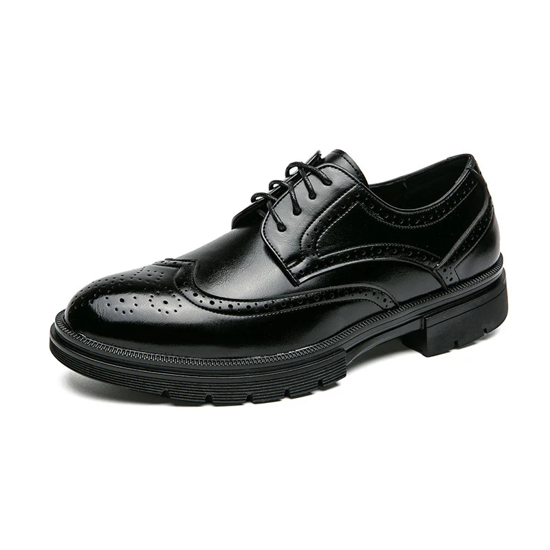 Herren Elegante Schnürschuhe mit klassischen Broguemuster und rutschfester Sohle Heidi Mode - Image 6
