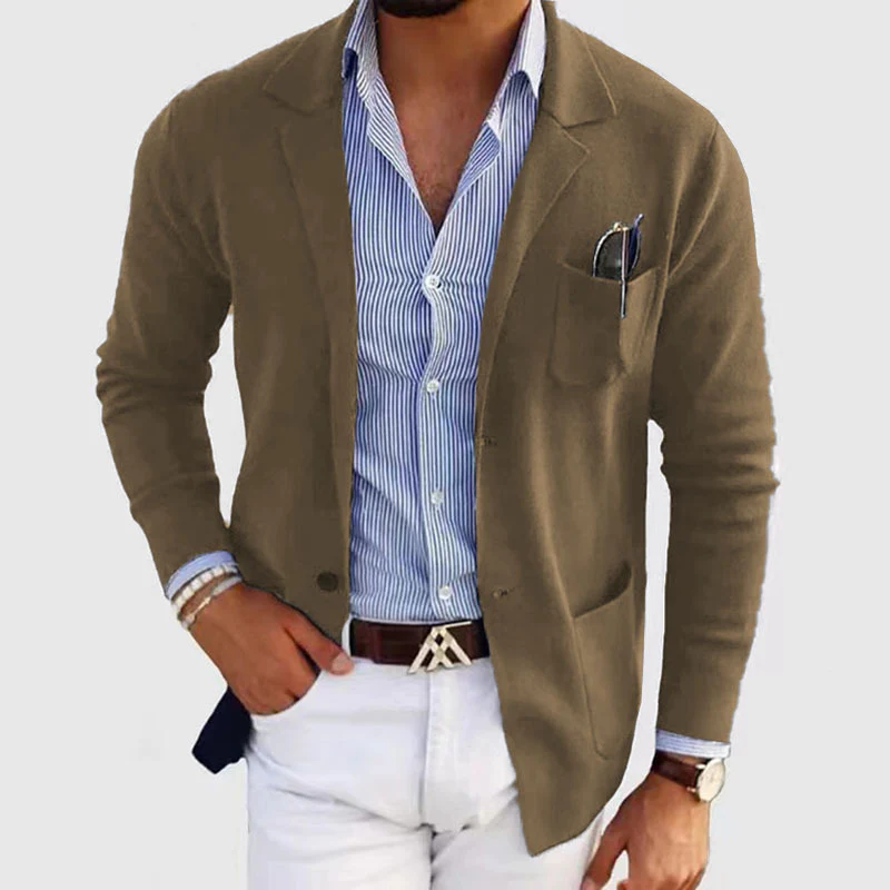Herren elegante Strickjacke mit dezentem Design und praktischen Taschen Heidi-Mode - Image 6