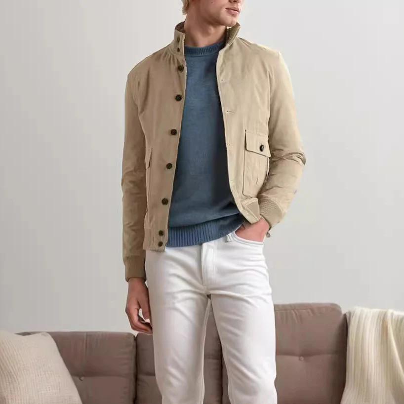 Herren elegante Wildlederjacke mit praktischem Kragen und aufgesetzten Taschen Heidi-Mode - Image 2