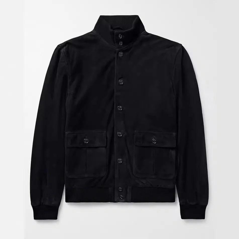 Herren elegante Wildlederjacke mit praktischem Kragen und aufgesetzten Taschen Heidi-Mode - Image 3