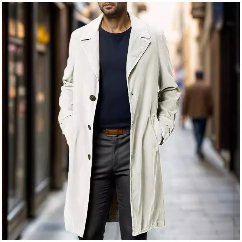 Herren eleganter Trenchcoat aus hochwertigem Gewebe mit praktischen Taschen Heidi-Mode - Image 3