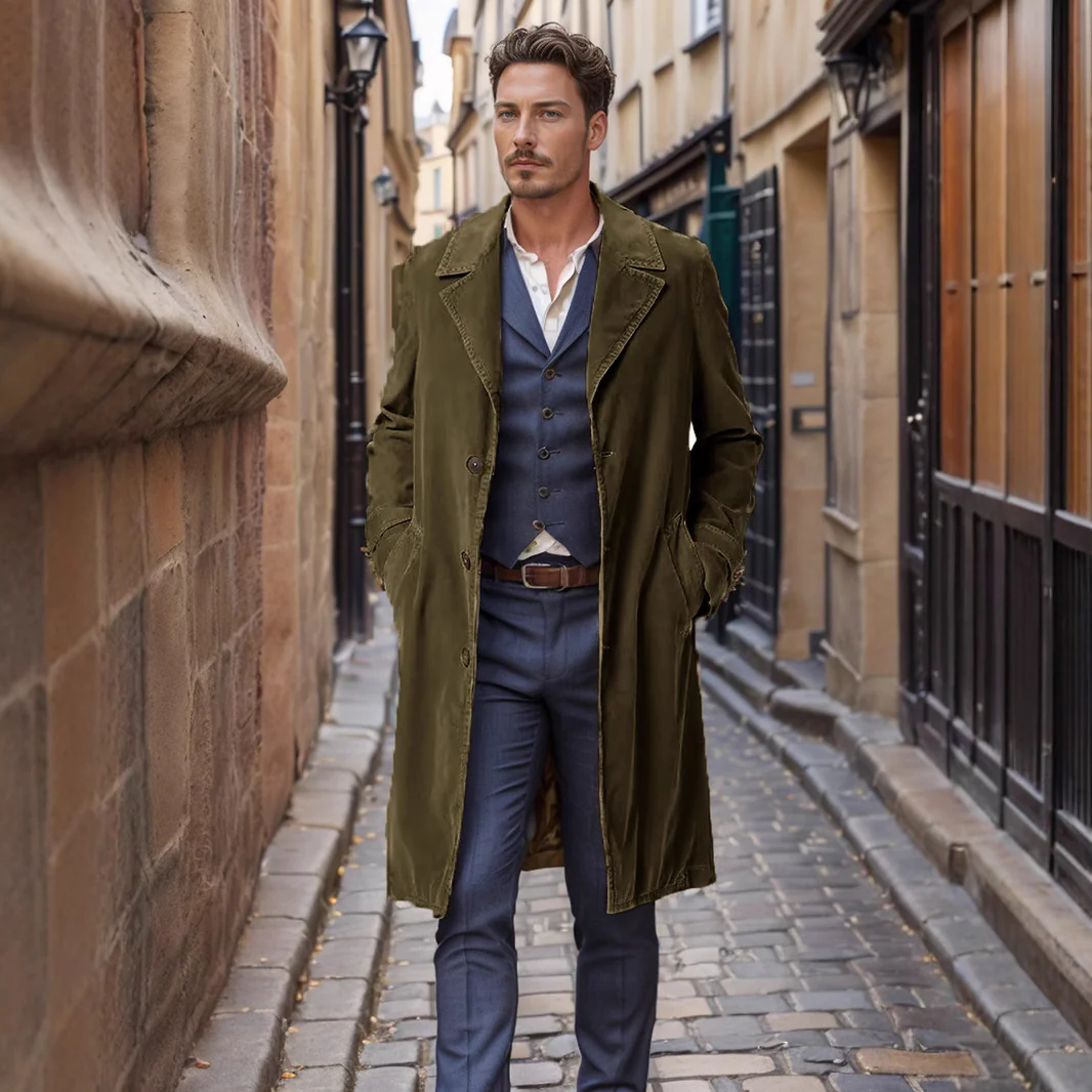 Herren eleganter und stilvoller Wollmantel Heidi-Mode - Image 4