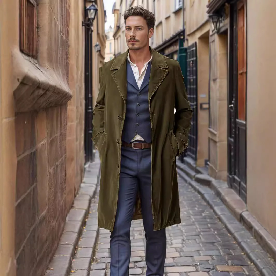 Herren eleganter und stilvoller Wollmantel Heidi-Mode - Image 6