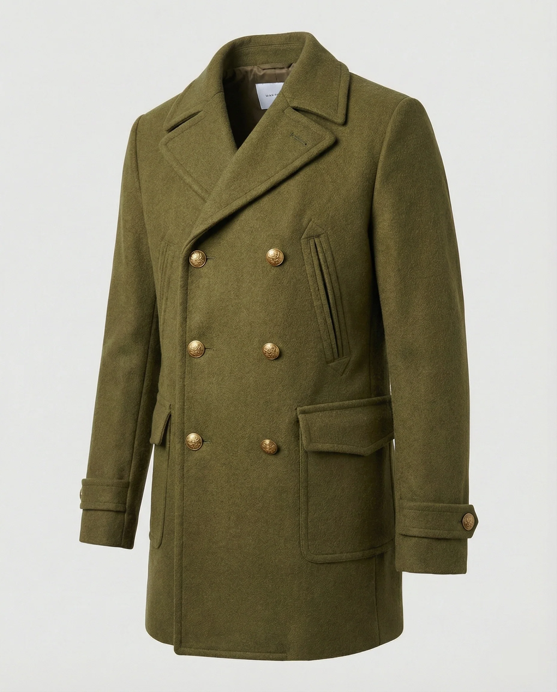 Herren Eleganter Wollmantel mit doppelter Knopfleiste - Image 5