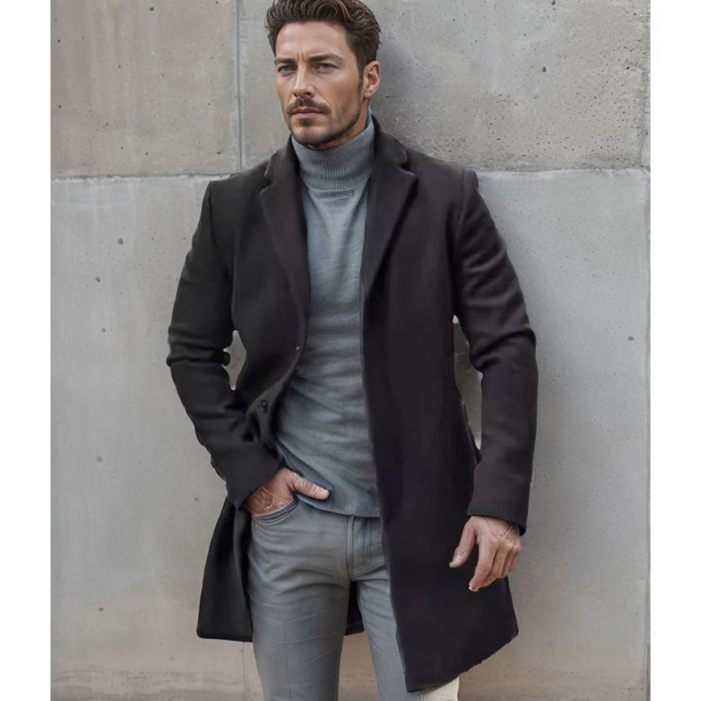 Herren Eleganter Wollmantel mit hochwertiger Verarbeitung Heidi-Mode - Image 2