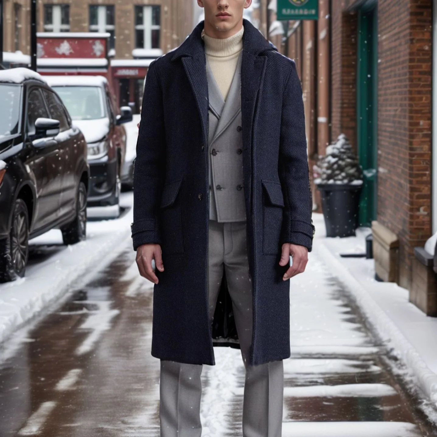 Herren eleganter Wool Peacoat Heidi-Mode - Image 3