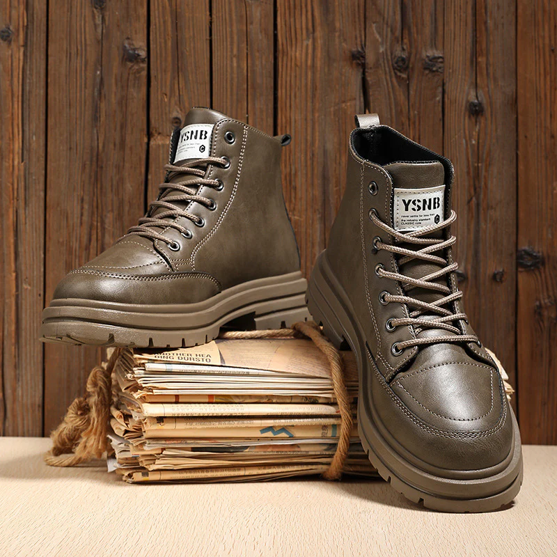 Herren hohe Stiefel mit robustem Obermaterial und griffiger Profilsohle Heidi Mode - Image 3