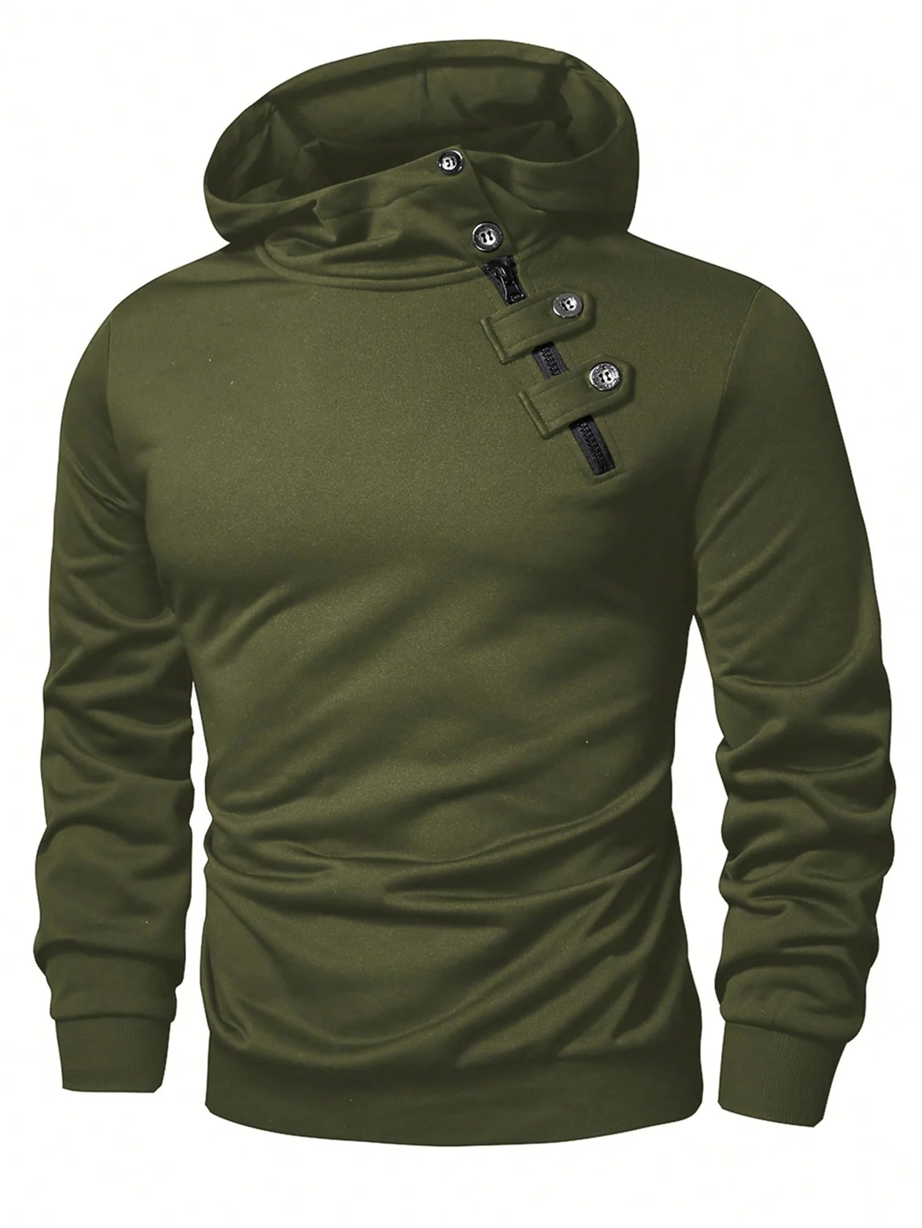 Herren Hoodie mit innovativem Kragen und praktischer Taschenlösung Heidi-Mode - Image 2