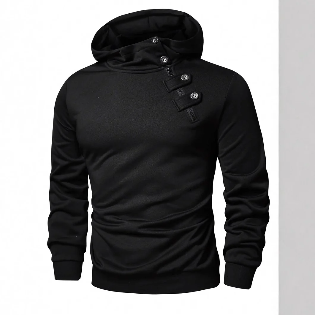 Herren Hoodie mit innovativem Kragen und praktischer Taschenlösung Heidi-Mode - Image 5