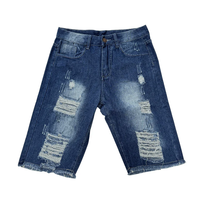 Herren Jeans-Shorts im trendigen Destroyed-Look mit fransigem Saum Heidi-Mode - Image 3