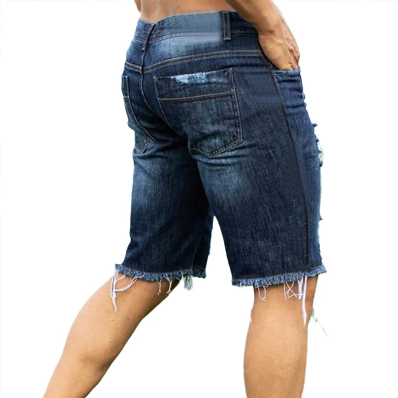 Herren Jeans-Shorts im trendigen Destroyed-Look mit fransigem Saum Heidi-Mode - Image 4