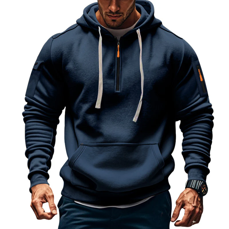 Herren Kapuzenpullover mit modernem Reißverschluss und praktischen Taschen Heidi-Mode - Image 4
