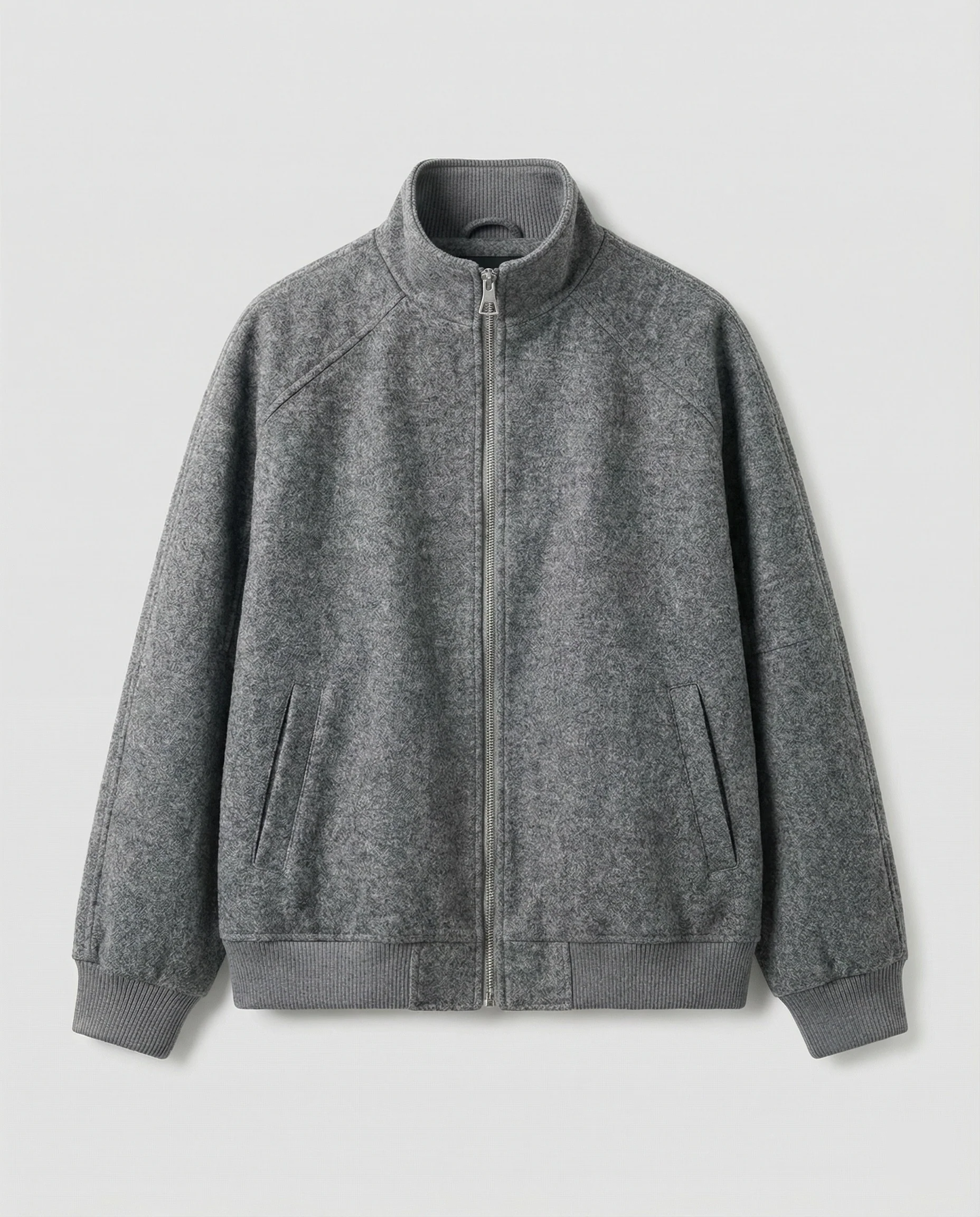 Herren kastig geschnittene Wollmix-Zipjacke mit Stehkragen Raglanärmeln und Rippbündchen Heidi-Mode - Image 6