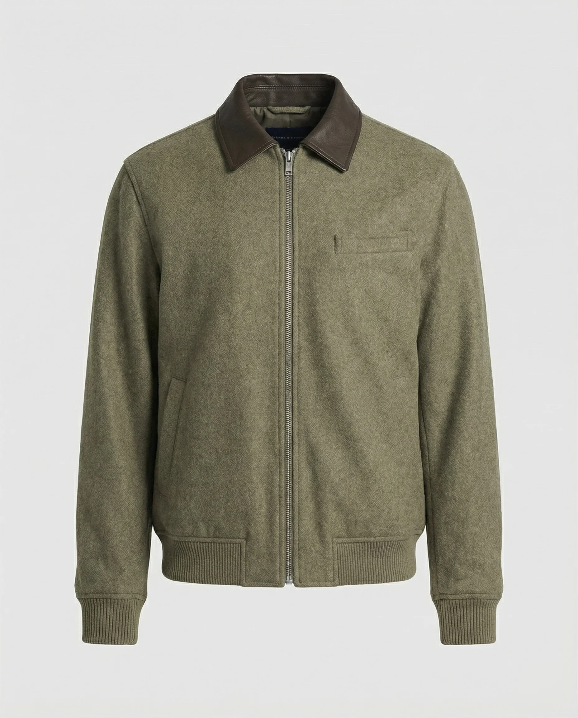 Herren kastig geschnittener Wollmix-Blouson mit Kunstlederkragen, Reißverschluss und Brusttasche mit Reißverschluss Heidi-Mode - Image 5