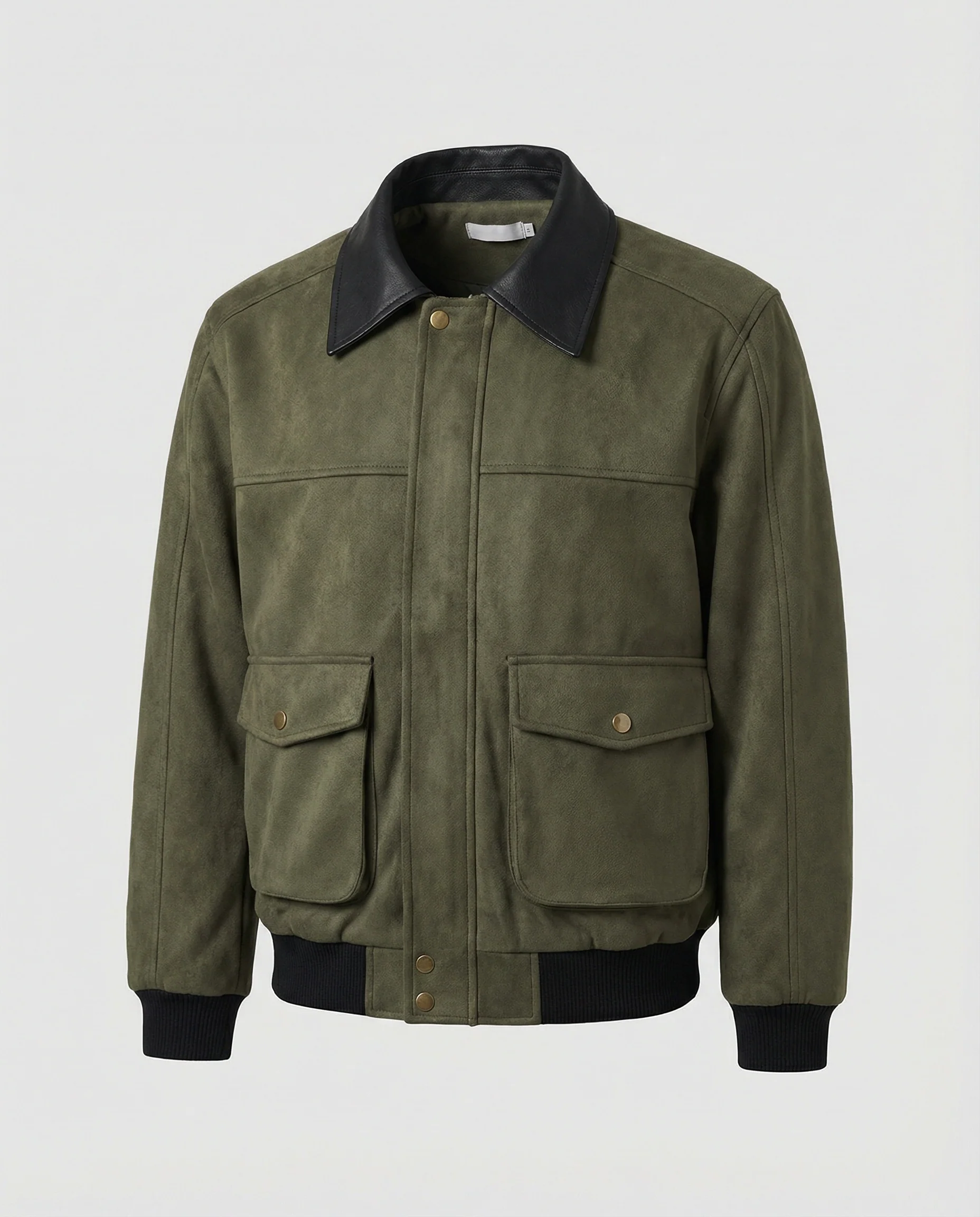 Herren kastige Blousonjacke mit Kunstlederkragen großen aufgesetzten Pattentaschen und elastischem Saum Heidi-Mode - Image 5