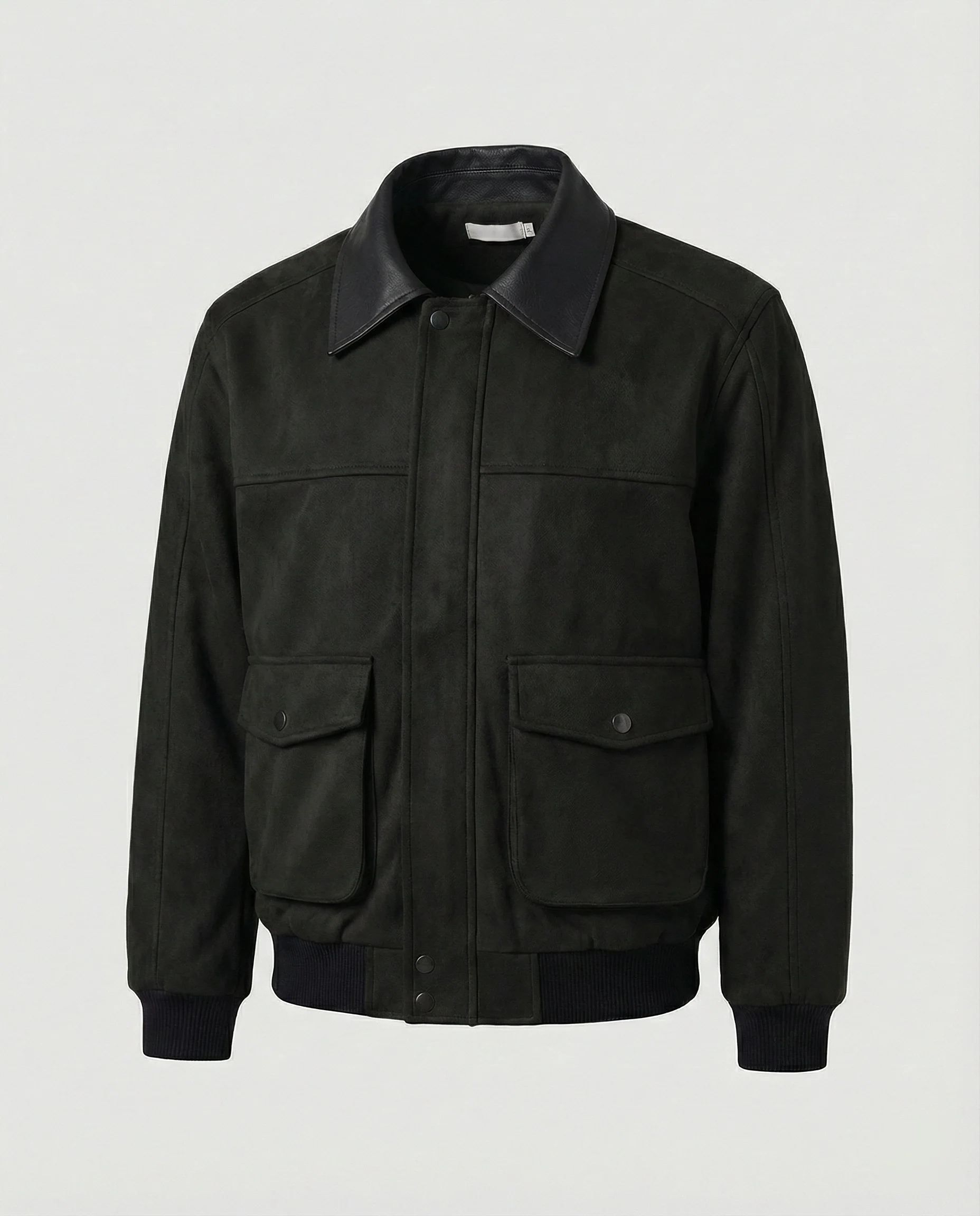Herren kastige Blousonjacke mit Kunstlederkragen großen aufgesetzten Pattentaschen und elastischem Saum Heidi-Mode - Image 6
