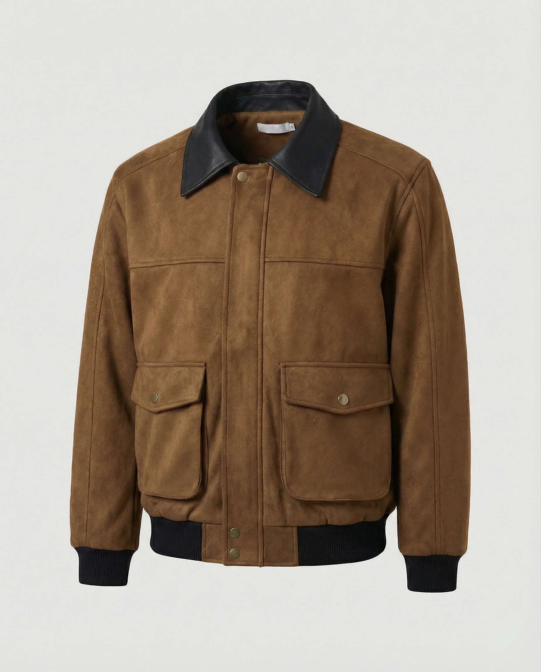 Herren kastige Blousonjacke mit Kunstlederkragen großen aufgesetzten Pattentaschen und elastischem Saum Heidi-Mode - Image 7