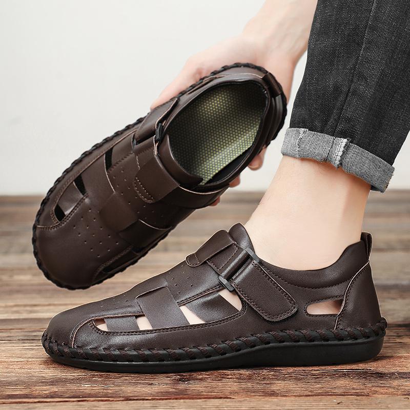 Herren Komfortable Ledersandalen mit verstellbarem Riemensystem Heidi Mode - Image 3