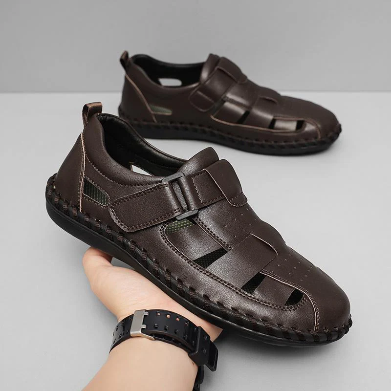 Herren Komfortable Ledersandalen mit verstellbarem Riemensystem Heidi Mode - Image 4