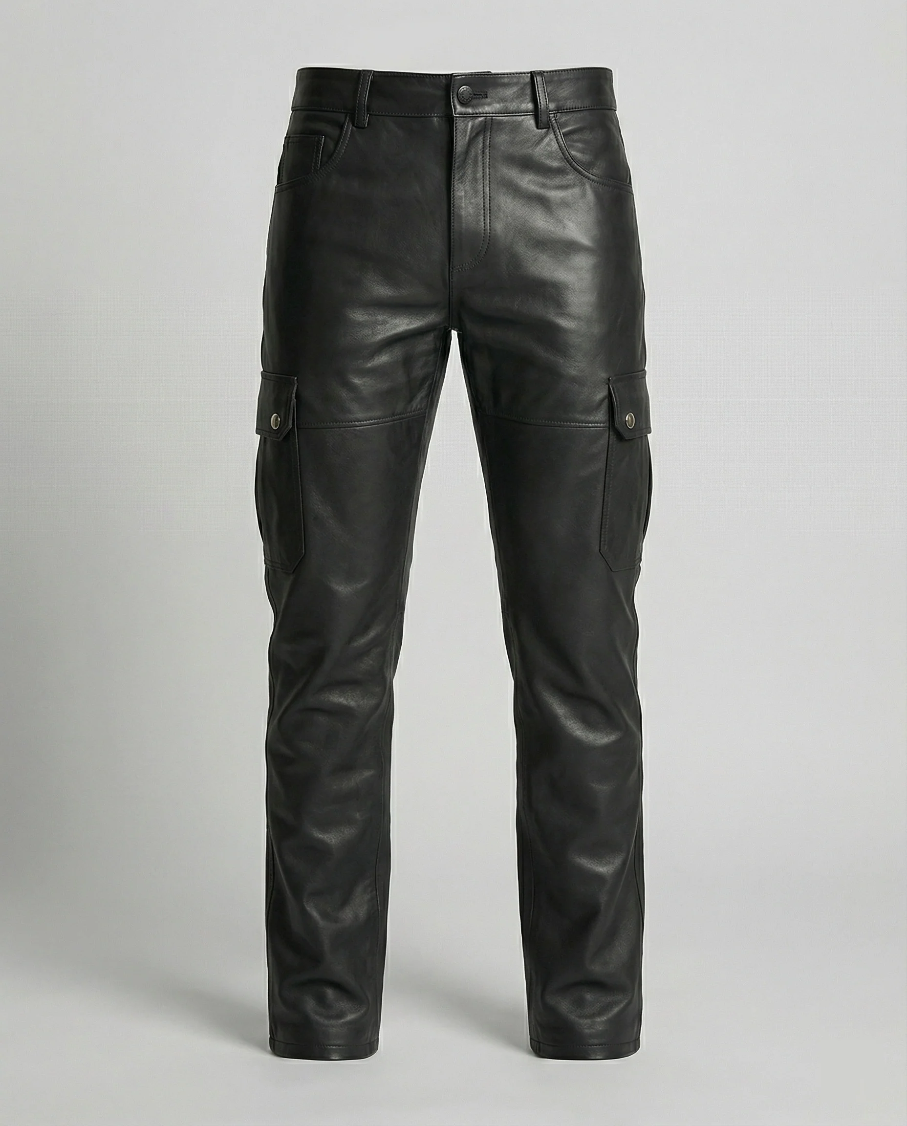 Herren Kunstleder Cargo-Hose mit Seitentaschen - Image 4