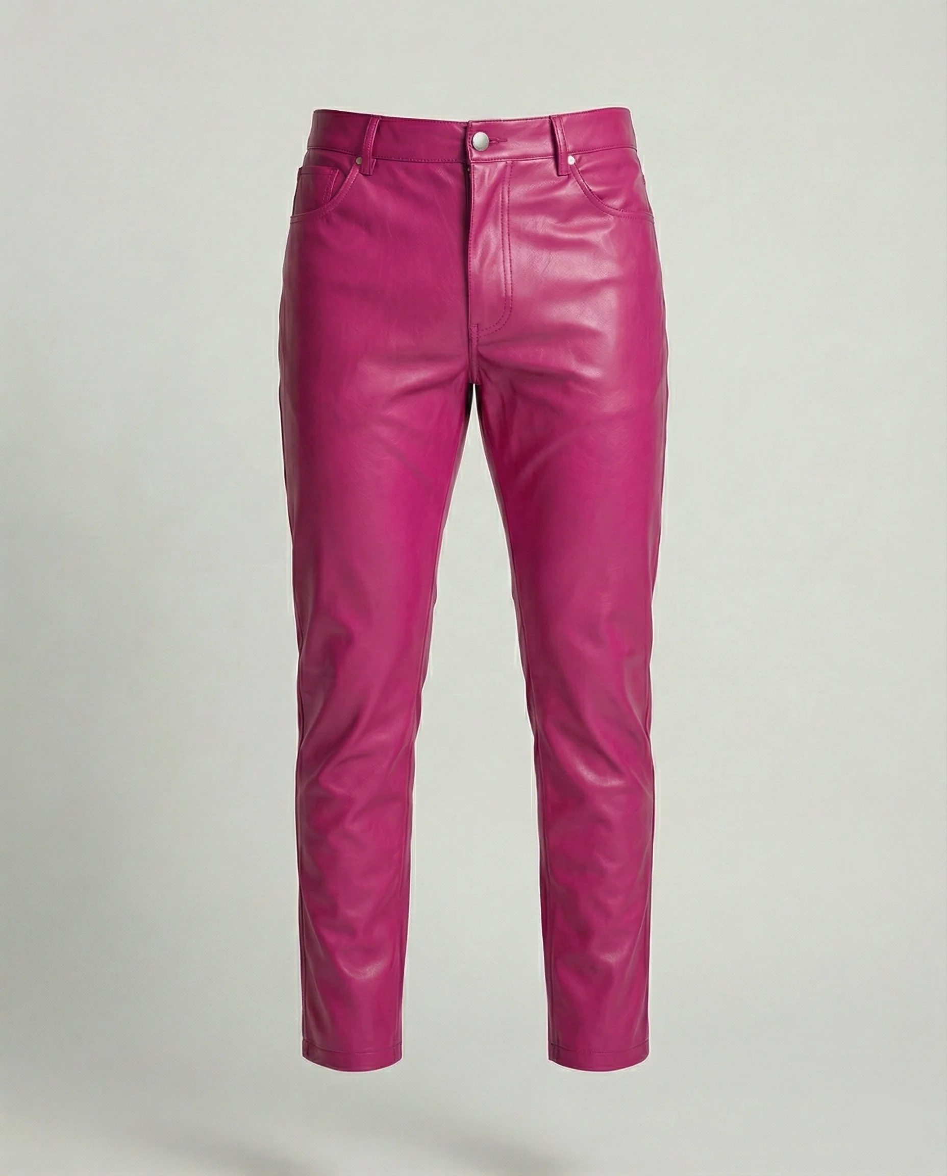 Herren Kunstleder Hose Slim Fit mit Taschen - Image 6