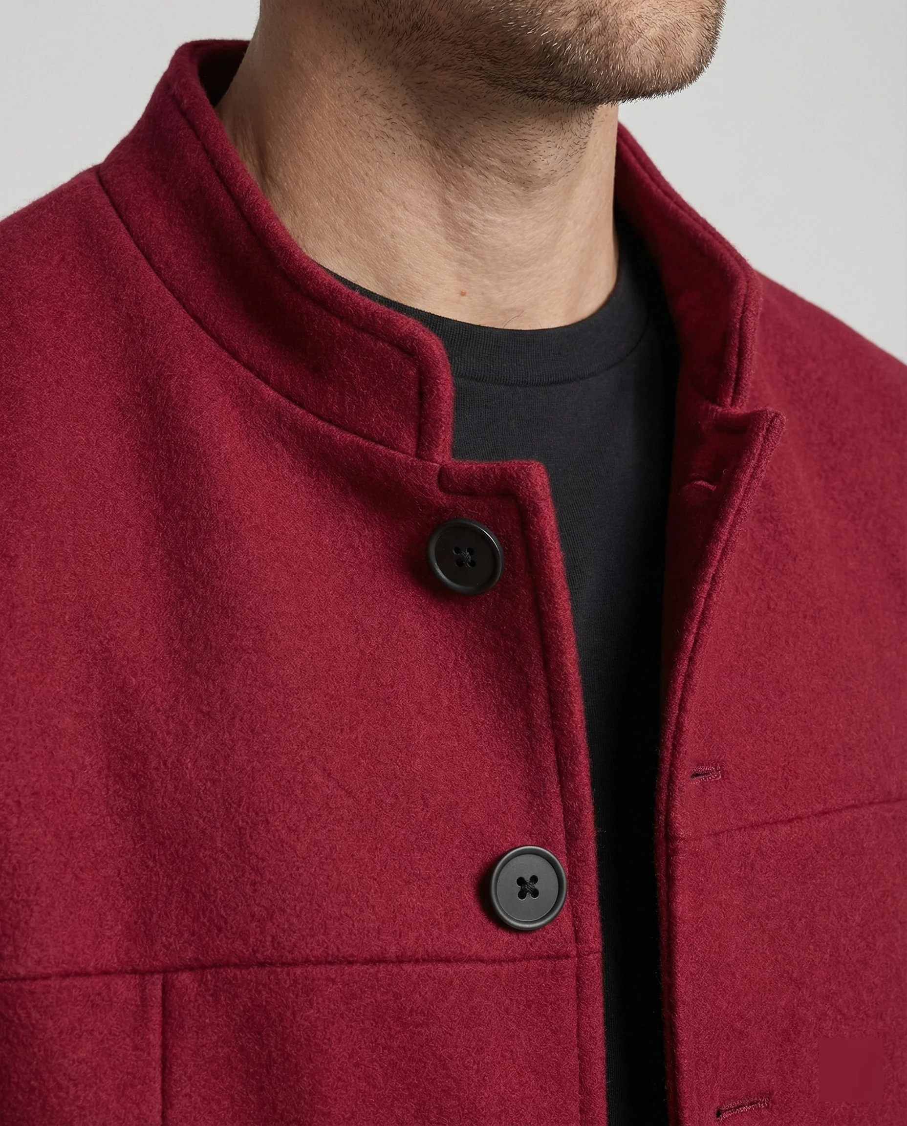 Herren Kurzjacke Stehkragen Retro Design Chinesischer Stil Herbst Trend - Image 2