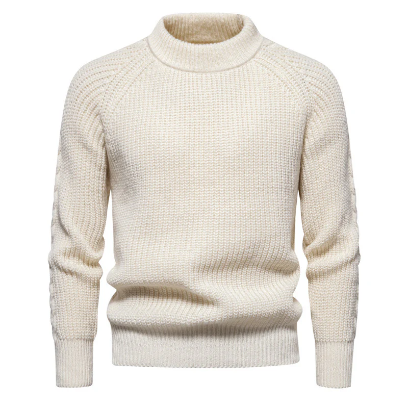 Herren kuscheliger Strickpullover mit hohem Kragen und Raglanmuster Heidi-Mode - Image 2