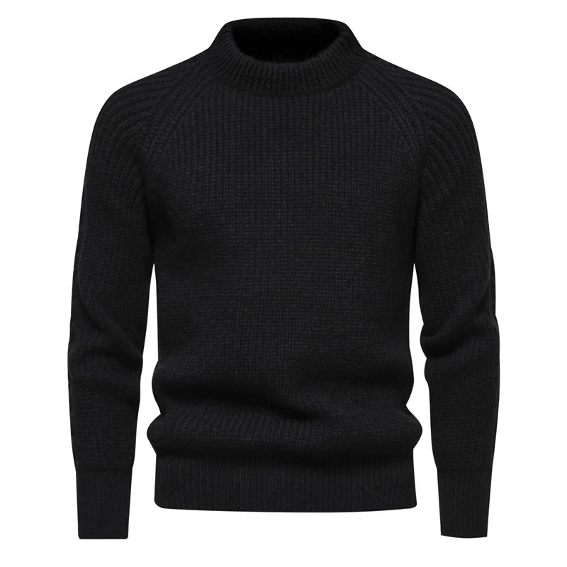 Herren kuscheliger Strickpullover mit hohem Kragen und Raglanmuster Heidi-Mode - Image 5